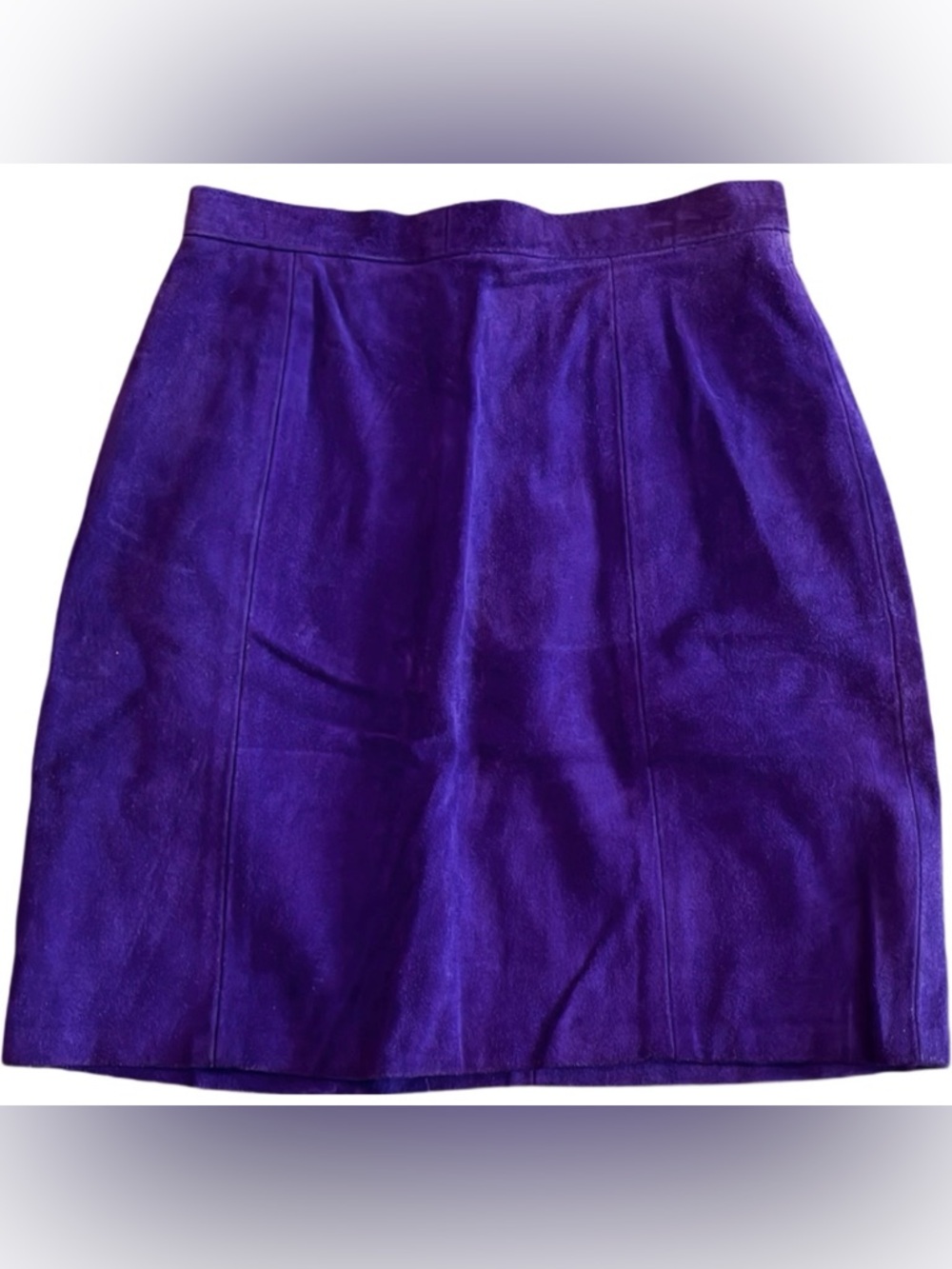 Vintage 80s Outerwear By Phoenix Purple Leather Suede Mini Skirt